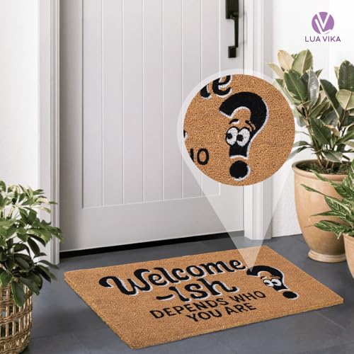 Funny Coir Door Mats Outside and Inside, Welcome, 17 x 30 in - color: Welcome