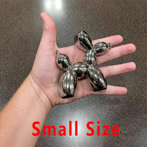 Ceramic Silver Balloon Dog Statue 4.3" Art Decor Sculpture - color: Sliver