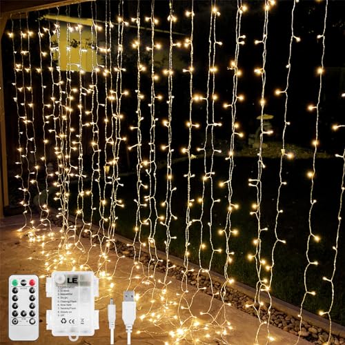 Lepro Lighting Ever Fairy Curtain Lights Battery Operated & USB Plug in