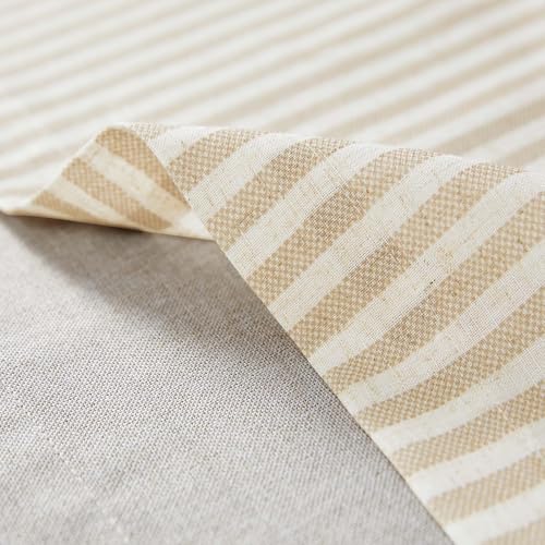 jinchan Stripe Linen Kitchen Valance Curtain, 50x16, 1 Panel, Beige - color: Boxter Striped | Beige on Linen, size: 50"W x 16"L (Pack of 1)