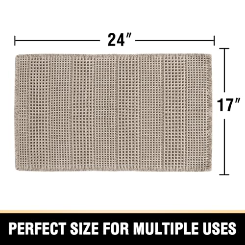 H.VERSAILTEX Upgraded Waffle Bath Mat Super Absorbent Bathroom Mats Non Slip Bath Rugs for Bath Floor Machine Washable Dry Fast Bathroom Rugs for Beside Tub, 17" x 24", Irish Cream - color: Irish Cream, size: 17" x 24"