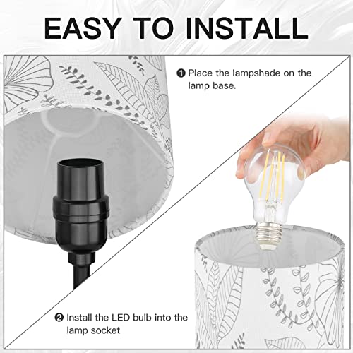 CINSARY Touch Control Bedside Lamp with 2 USB Ports, 3-Way Dimmable Table lamp for Bedroom, Nightstand Lamp with Round Flower Fabric Shade for Living Room Home Office (E26 LED Bulb Included) - color: White-15“ H