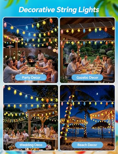 8.5Ft Popsicle and Lemon String Lights Outdoor, 10 LED Party Lights Plug in - color: Popsicle and Lemon String Lights