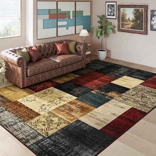 Tepook 4x6 Area Rugs for Living Room, Washable Large Geometric Bedroom Rug - color: Multi Color, size: 4' x 6' (Rectangular)