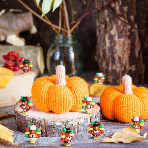 60 Pcs Thanksgiving Mini Turkey Figurines, Miniature Turkey Ornaments - color: Fall, size: 60 Pcs