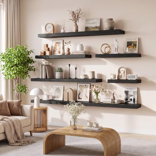 RICHFOCUS 36" Bathroom Floating Shelves for Wall 2Pack|Black - color: Black, size: 36"L x 11.6"D, Set of 2