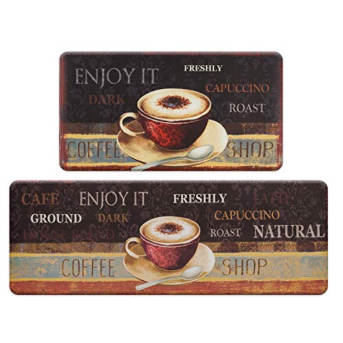ROSMARUS Kitchen Mats for Floor 2 Pieces, 17x47''+17x30''