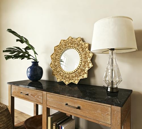 Gold Sunburst Mirror – 12" Vintage Wall Mirror Victorian Decor