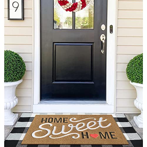 AAZZKANG Brown Doormat Large 36"x24" Home Sweet Home Welcome Mat - color: Brown, size: 24" x 36" (Rectangular)