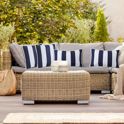 JMGBird 18x18 Blue with White Throw Pillows with Inserts Included - color: Navy Blue With White