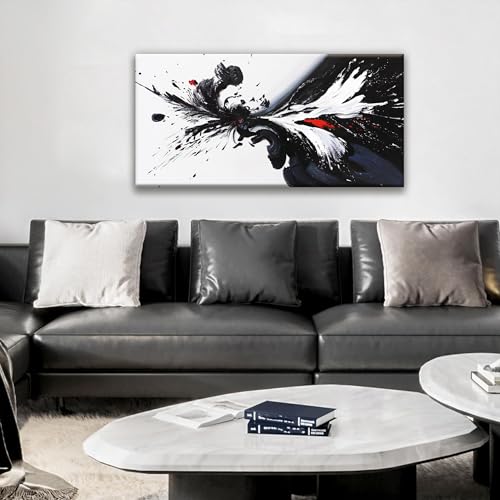 QSQ Black And White Wall Art Modern Abstract Wall Art Print 20 × 40 In - color: KA7D, size: 40"L x 20"W