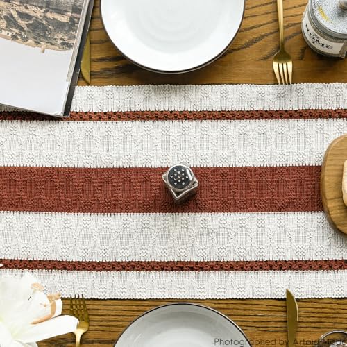 Artoid Mode Caramel Rustic Woven Table Runner 12x60 Inch - color: Caramel, size: 12" x 60", Table Runner