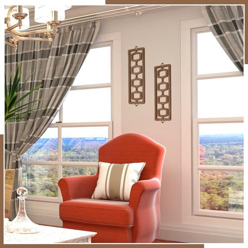CroBlissful 2pcs Mid Century Modern Wall Art Geometric Wall Decor, Brown - color: Brown