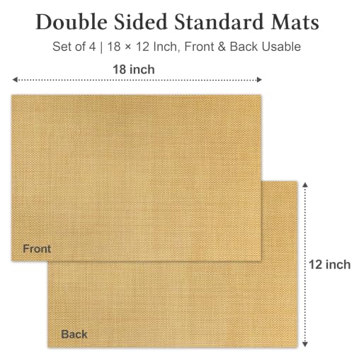 HOOMIL Placemats Set of 4, Heat Resistant, Gold - color: Gold, size: Set of 4