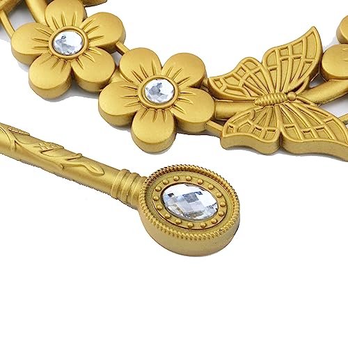 2pcs Gold Curtain Tieback, Round Drapery Holdback, Flower Butterfly - style: Gold Butterfly