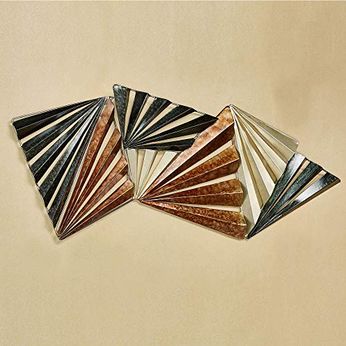 Touch of Class Convergence Abstract Wall Art - Multi Metallic - Large Metal Sculpture for Bedroom, Living Room - Contemporary Style Decor