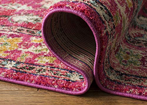 SAFAVIEH Monaco Area Rug 5'1"x7'7", Pink & Multi MNC243D - color: Pink/Multi, size: 5'1" x 7'7" (Rectangular)