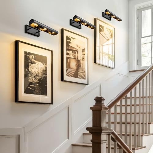Art Picture Wall Sconce,Linear Artwork Display Wall Lights - color: Black, size: 18"-3 Bulbs