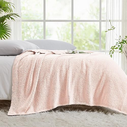 CYMULA Pink Soft Throw Blanket Twin Size Pink 60x80 inches - Lightweight Plush Fuzzy Fluffy Warm Cozy Blankets and Throws for Sofa Bed All Season Use - color: Pink, size: Twin(60"x80")