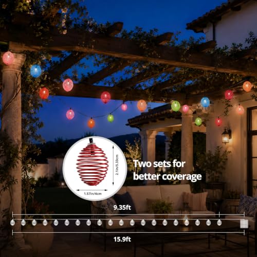 Solar String Lights Outdoor,Solar Patio Light with 20 Warm White LED