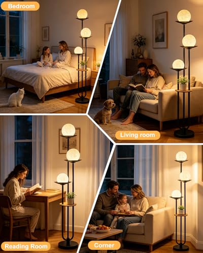 Lightdot Globe Black Floor Lamp Modern Dimmable Floor Lamps for LivingRoom - color: 3 Grey Globe-Black