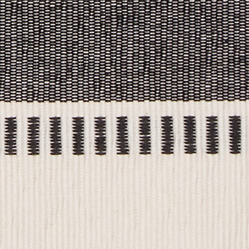 DII Dobby Stripe Table Runner, 13x72 Black & Cream Background - color: Black, size: 13x72"