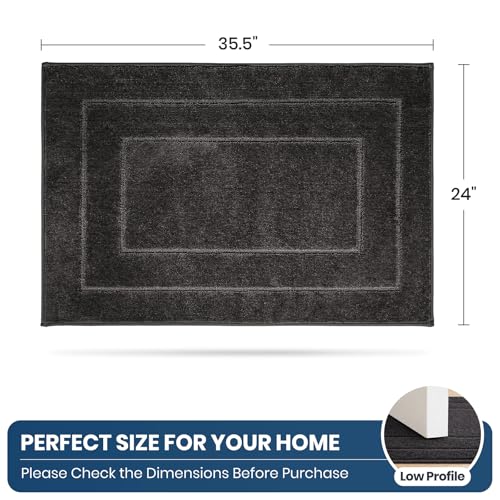PURRUGS Kitchen Rug, Kitchen Mat, 24" x 35.5", Charcoal - color: Charcoal, size: 24" X 35.5"