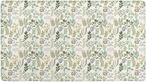 Kitchen Floor Mat 36x20in Waterproof Anti-Fatigue Kitchen Mats - color: Green Leaves and Brunches