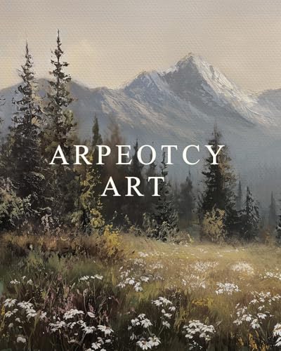 ARPEOTCY Extra Large Framed Wall Art, Wildflower Mountain Forest, 36x54 In - color: Snow Mountain Pine Forest