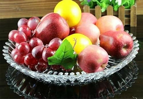 Glass Fruit Bowl or Decorative Bowl, used for Kitchen counter or living room center table decoration, Centerpiece Bowl,Glass tray (11.6)