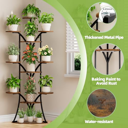 LATIBELL V-Shaped Tiered Corner Plant Stand with Grow Lights, Black, 63"