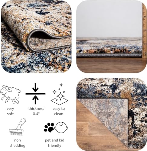 Keen Home Design Abstract Non-Shedding Runner Rug, Soft Thick Pile, 2x8 - color: Skies Multi, size: 2'8" x 7'7" (Runner)