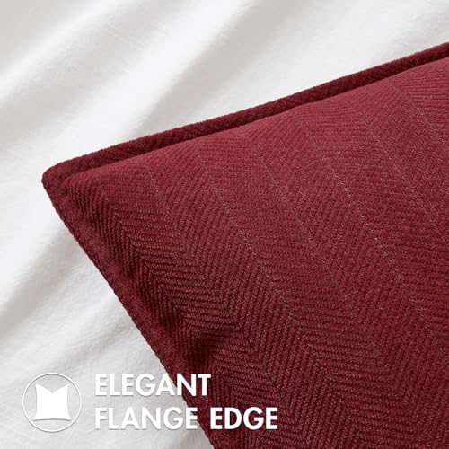MIULEE Pack of 2 Christmas Burgundy Chenille Pillow Covers 16x16 Inch - color: Burgundy, size: 16" x 16" (Pack of 2)