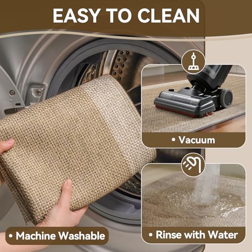 Kitchen Rugs, Non Slip Rubber Backing Kitchen Mat, 17"x30", Brown - color: Brown, size: 17"x30"