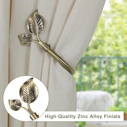 Leaf-Shaped Curtain Holdbacks 2pcs, Wall Mounted Alloy Curtains Side Holders, Curtain Tie Backs Hooks for Drapes Window Home Decoration, Antique Bronze - color: Antique Bronze