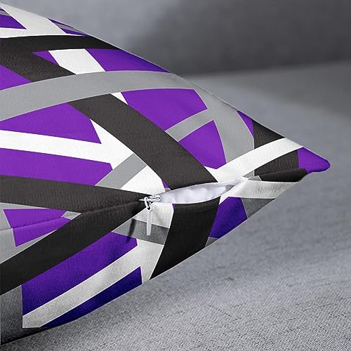 Emvency Throw Pillow Covers Set of 2, 18 x 18 Inch, Striped Retro Purple - color: Purple, size: 18" x 18" (Pack of 2)
