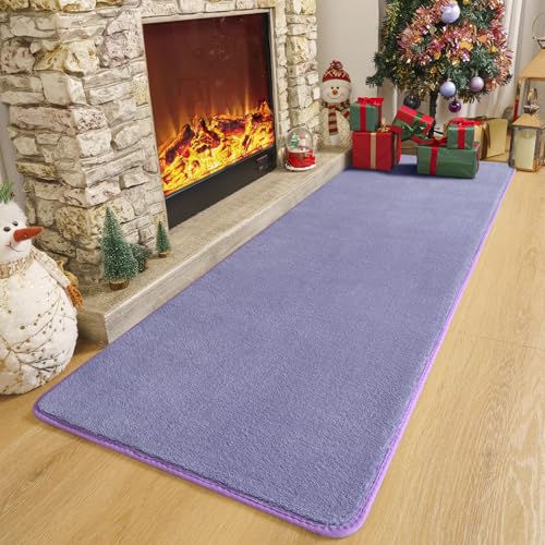 Amearea Modern Soft Hallway Runner Rug, 2x6 Feet Purple Washable Runner Rug - color: Purple, size: 2' x 6' (Runner)