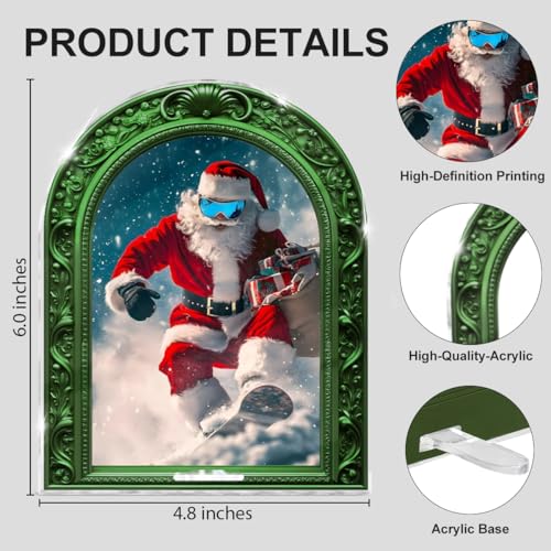 Vintage Framed Santa Christmas Sign Table Decorations - color: SANTA09