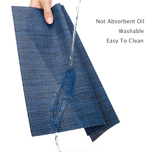 Myir JUN Placemats Set of 6 Kitchen and Dining Table Placemats - color: Dark Blue, size: Set of 6