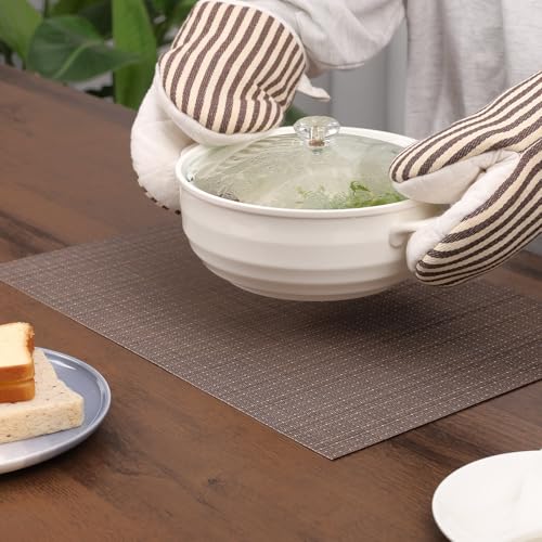 Myir JUN Placemats Set of 8 Kitchen and Dining Table Placemats - color: Coffee, size: Set of 8