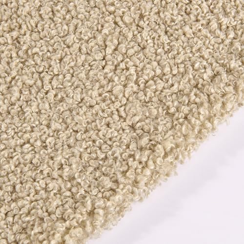HiEnd Accents Teddy Cream 50x60 inch Boucle Throw Blanket - color: Cream, size: 50" x 60"