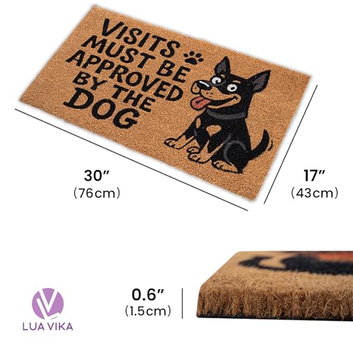Funny Coir Door Mats Outside and Inside, Dog, 17 x 30 in - color: Dog