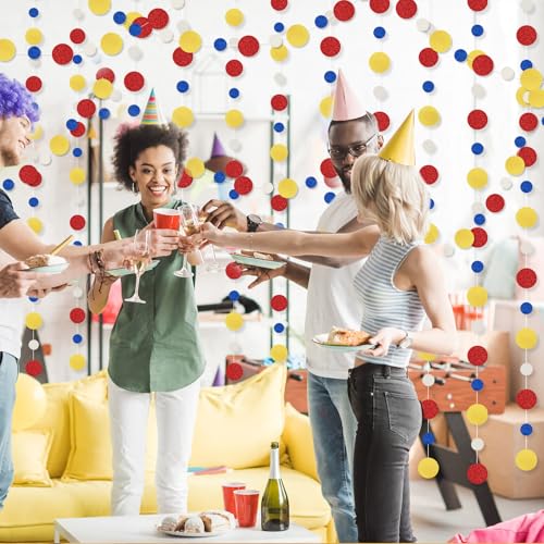 Outus 5 Pieces Dot Garland Banner Hanging, Red,Blue,Yellow - color: Red,blue,yellow