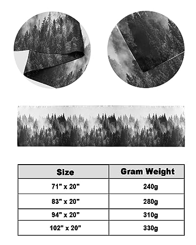 Black Forest Bed Runners for Cal King Size Bed, Bed Throws for Foot of Bed, Black and White Natural Landscape Modern Abstract Art Bed Runner Sofa Throw Bedding Scarf Protector Slipcover for Bedroom - size: 102"x20" for Cal King Bed