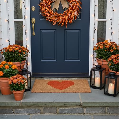 Calloway Mills Madison Heart Doormat (Orange, 17" x 29") - color: Orange, size: 1'5" x 2'5" (Rectangular)