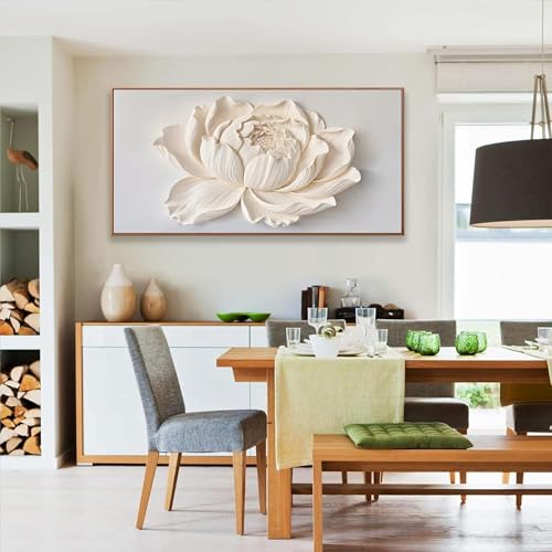 Framed White Flower Wall Art Canvas Art Wall Decor Prints 24" × 48" - color: white flower, size: 48"L x 24"W