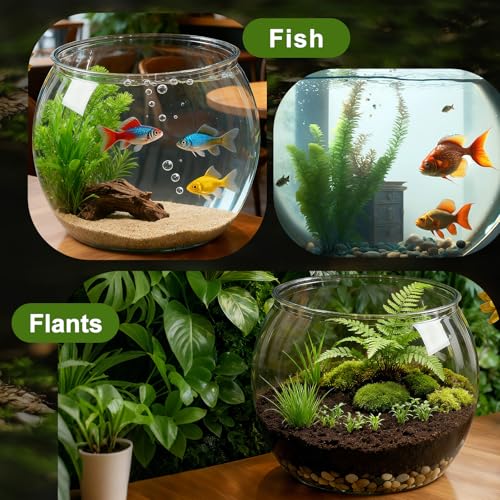 Geelin 7 Gallon Plastic Fish Tank Large Bowl Shatterproof with Crystal Clear Clarity for Terrarium, Flower Vase Centerpiece Gift for Fish Lovers (Round) - size: 7 Gallon, style: Round