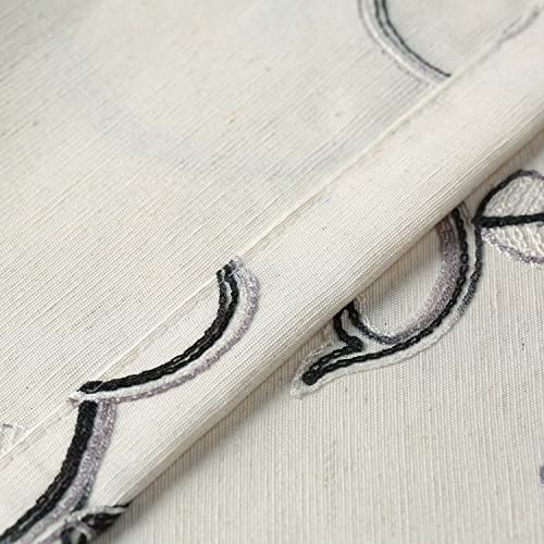 VOGOL Vine Embroidered Kitchen Tier Curtains, 30 x 30 Inches, 2 Panels - color: Grey, size: 30"W x 30"L (Pack of 2)