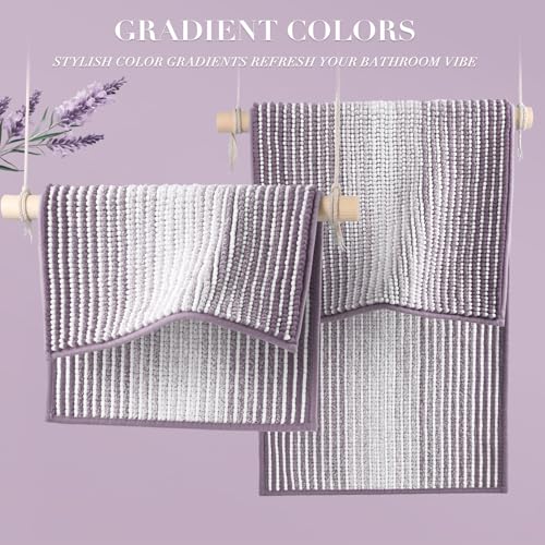 BSICPRO Bathroom Rugs Sets 2 Piece, Non Slip Bath Mats, Lavender Purple - color: Lavender Purple, size: 20" x 32" Plus 16" x 24"