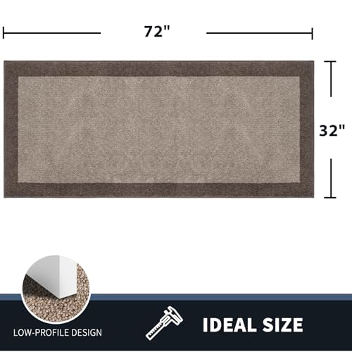 PURRUGS Hallway Runner Rug, 32" x 72", Beige & Grayish Brown - color: Beige & Grayish Brown, size: 32" X 72"